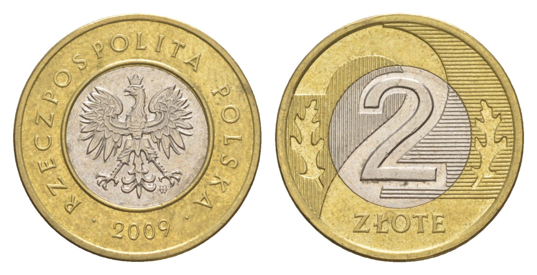 Польша 2 злотых 2009 Y 283 биметалл 4647-966