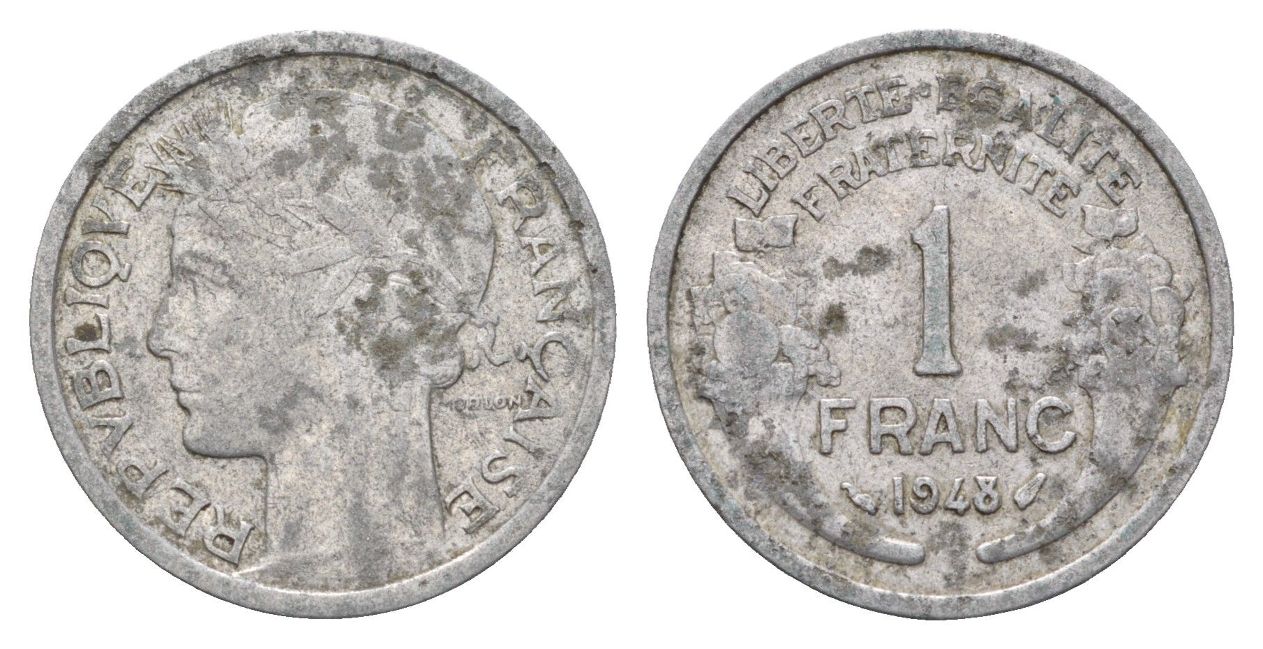 Франция 1 франк 1948 KM 885a алюминий 4619-1153