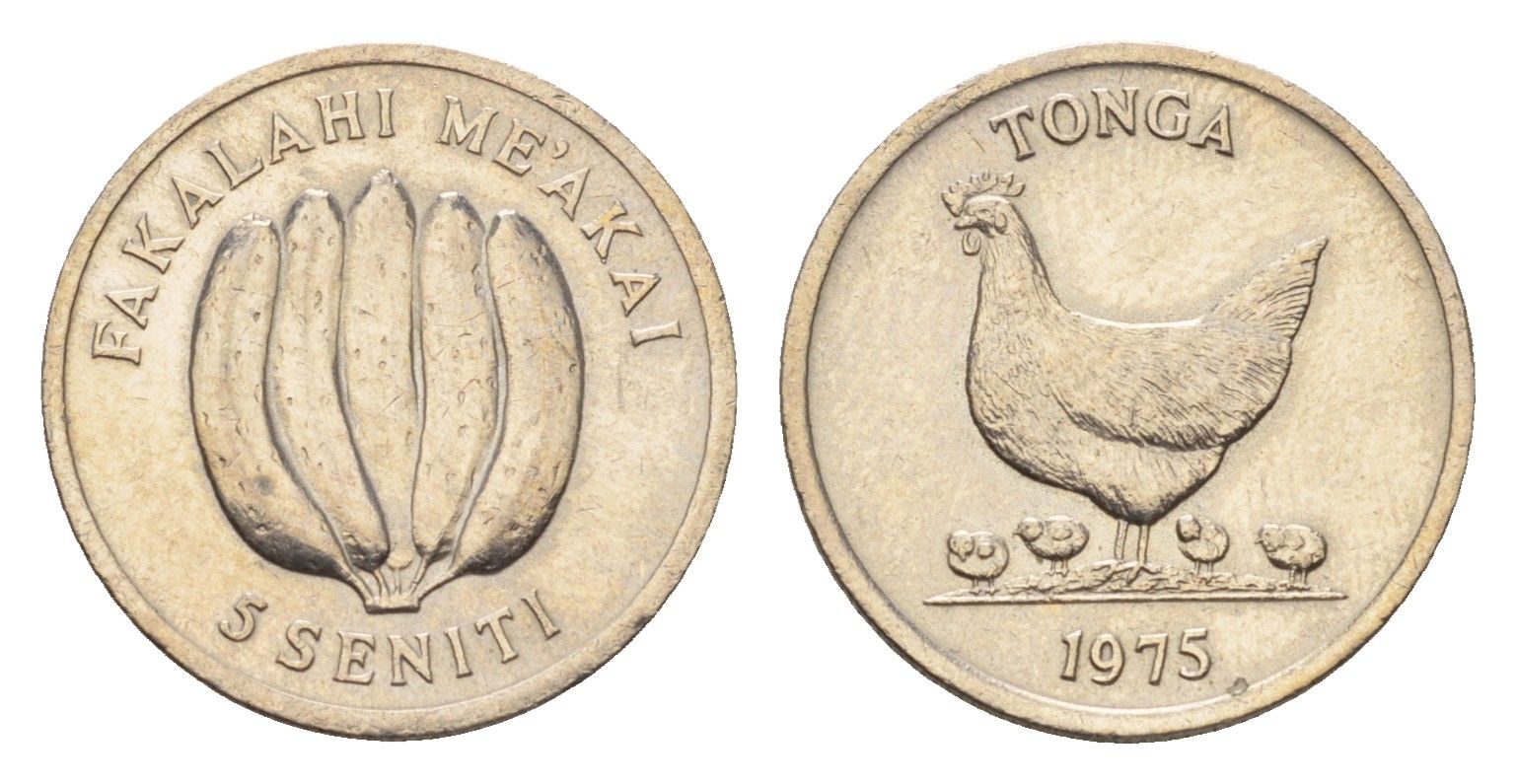 Тонга 5 сенити 1975 ФАО KM 44 медно-никель UNC 86-412