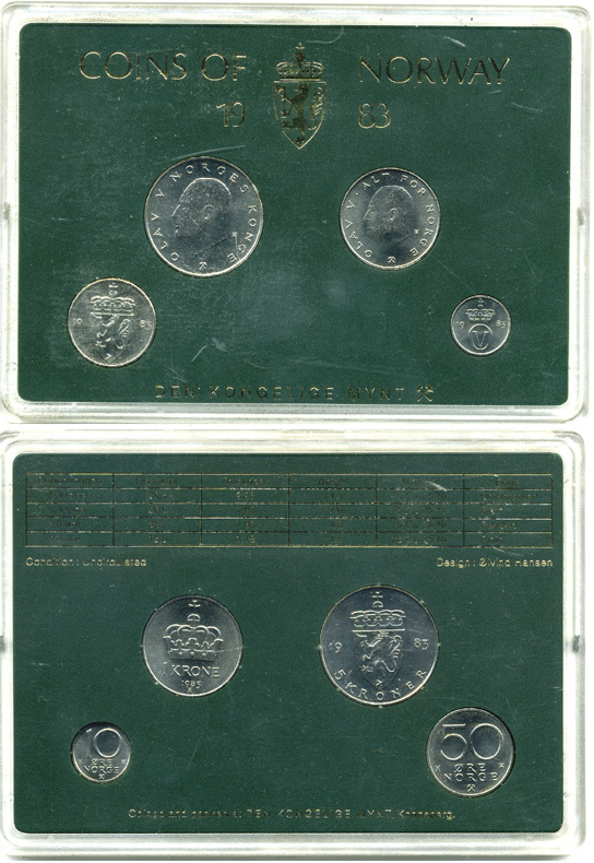 НОРВЕГИЯ ГОСНАБОР ИЗ 4 МОНЕТ 1983 UNC 06-081-6