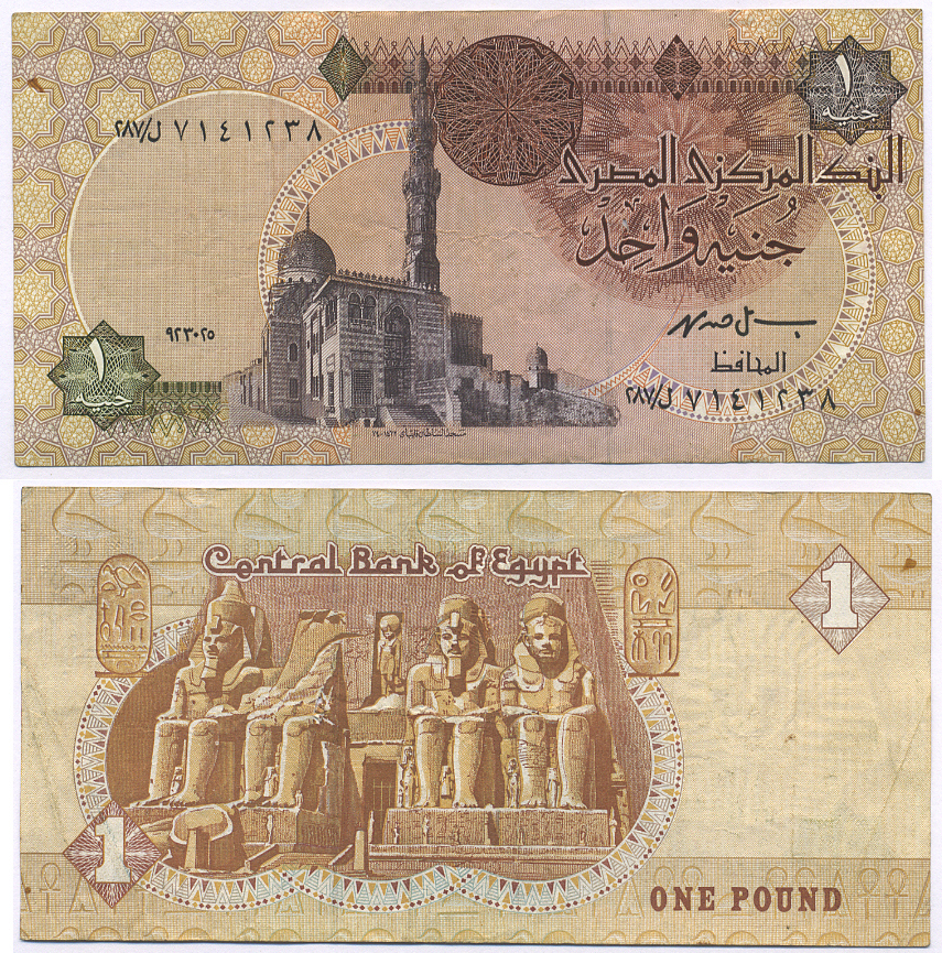 ЕГИПЕТ 1 ФУНТ 1993-2001 ПОДПИСЬ 19 Pick 50e бумага VG 7203-46-3