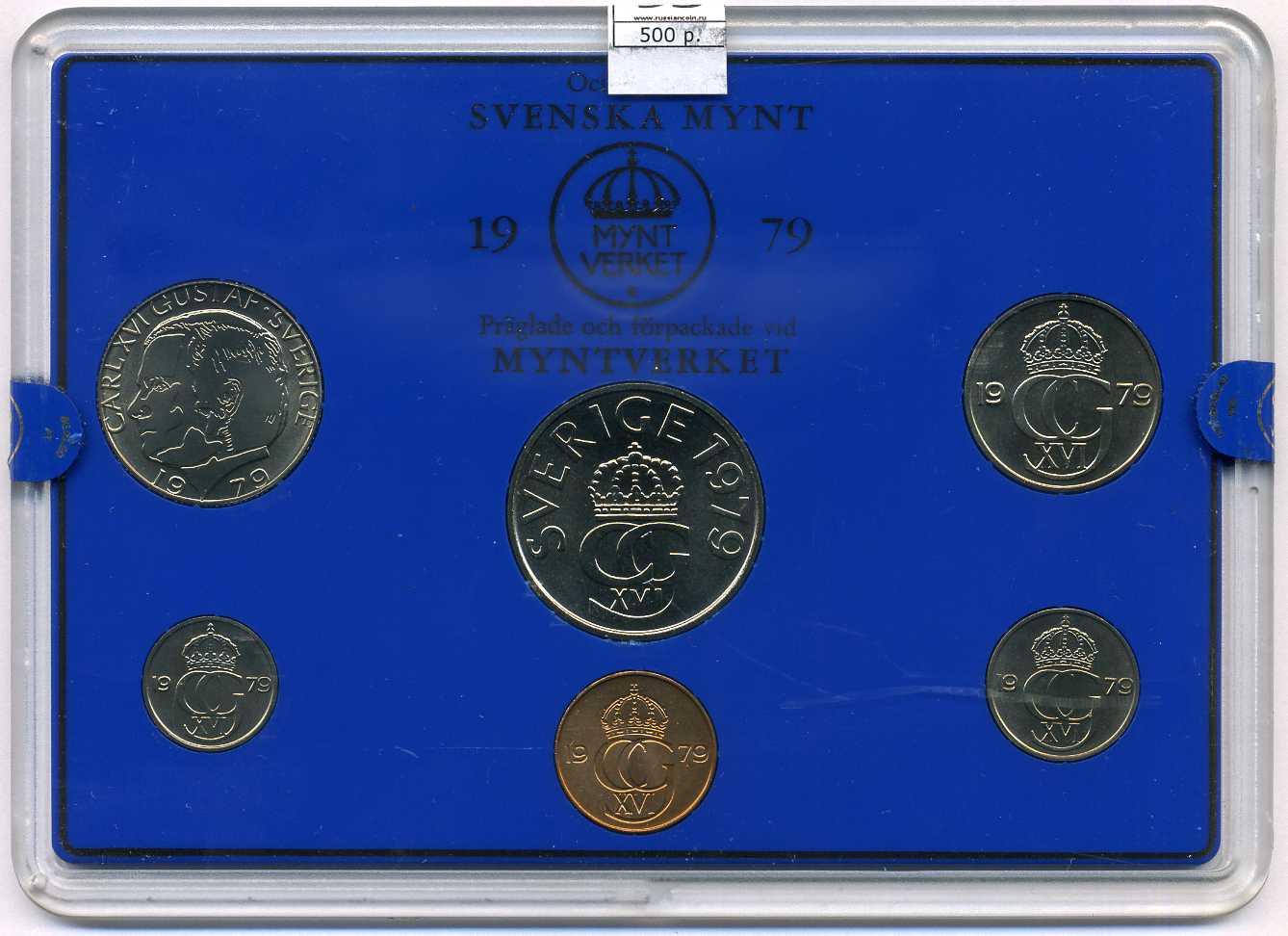 Швеция набор монетного двора из 6 монет 1979 в пластике Карл XVI Густав (1973- ) KM MS11 UNC 4-3-6-93