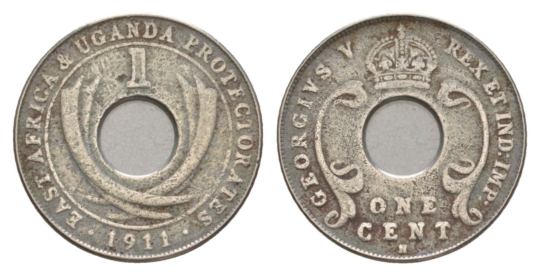 Британская Восточная Африка, Уганда 1 цент 1911 H KM 7 медно-никель 4658-1041