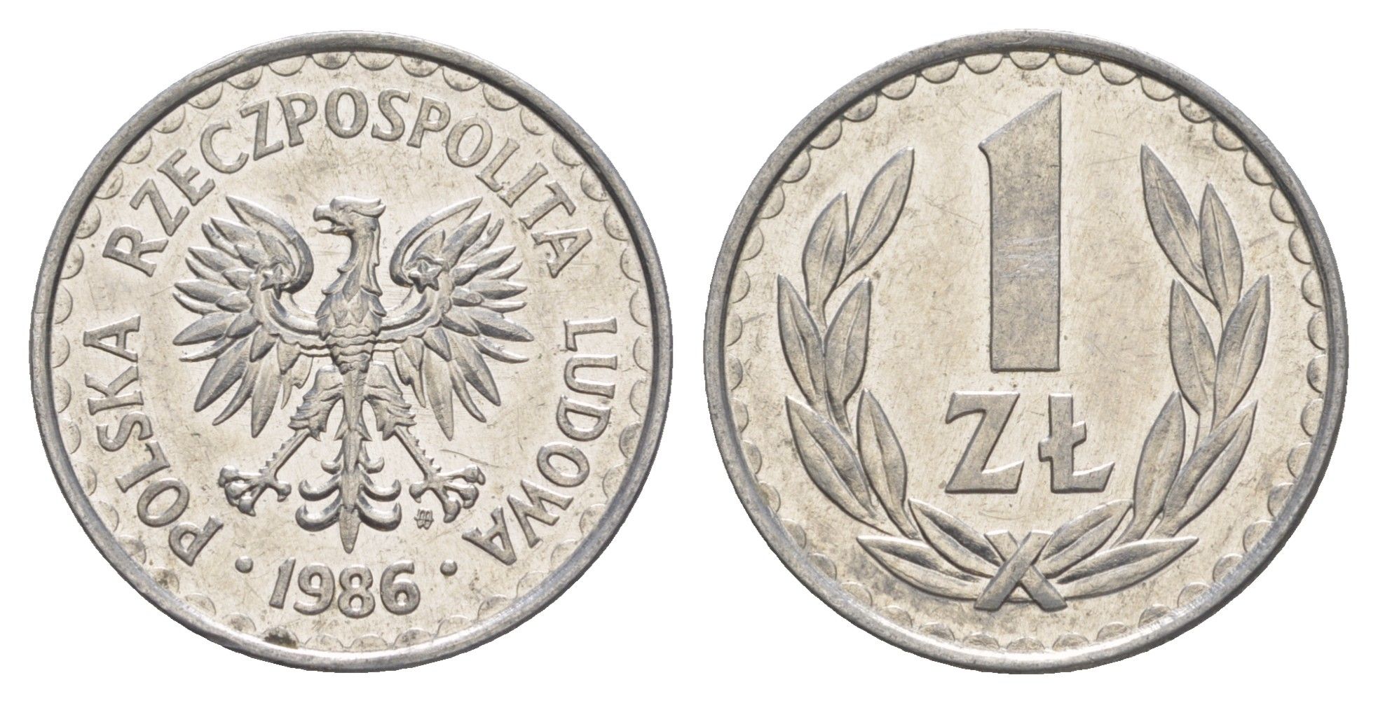 Польша 1 злотый 1986 Y 49.2 алюминий UNC 4646-1031