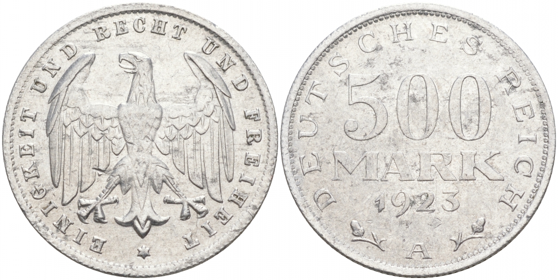 ГЕРМАНИЯ 500 МАРОК 1923 А KM 36, J. 305 алюминий 73-1643