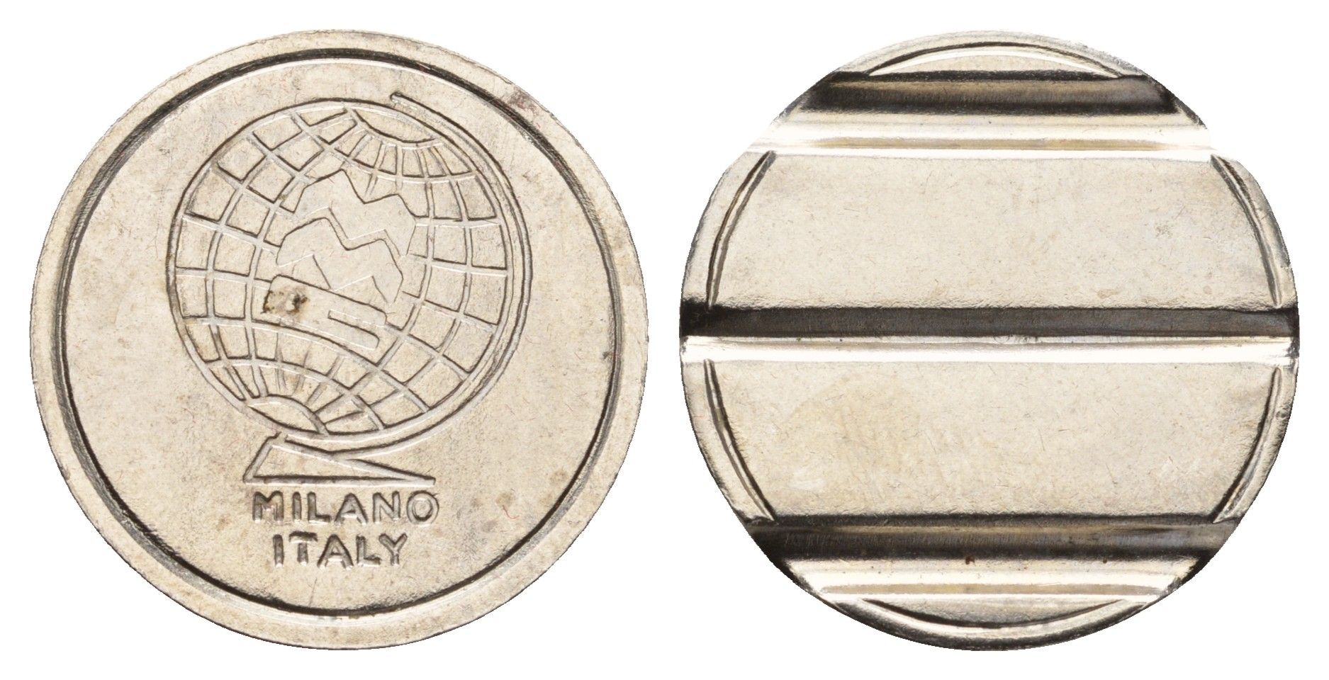 Италия, Милан жетон для автомойки диаметр 24 мм, вес 5,1 гр нержавеющая сталь 4670-613