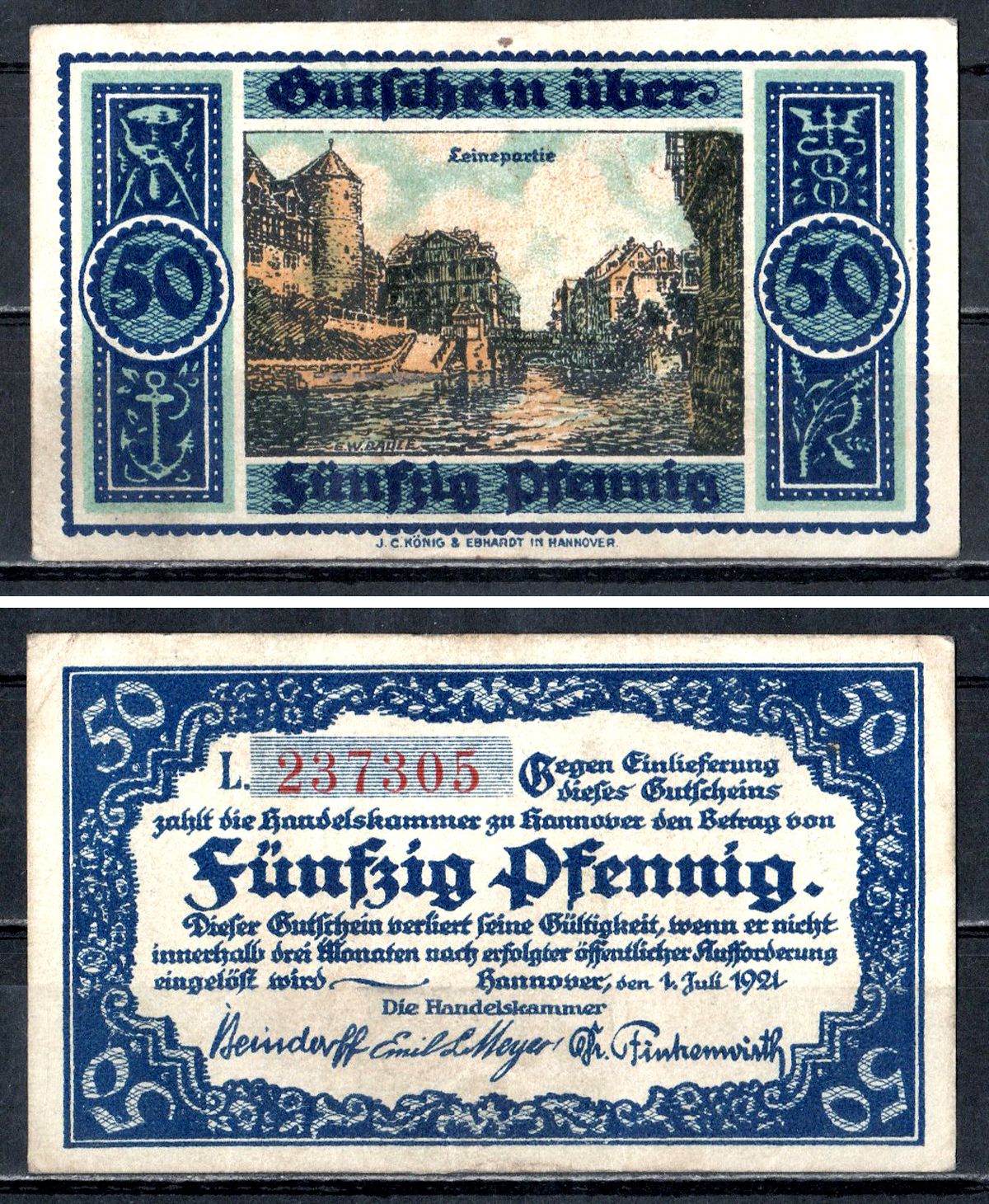 Ганновер (Пруссия, Ганновер) 50 пфеннигов ND 7556-74-1-1