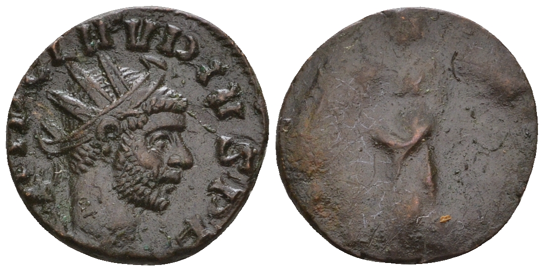 Римская Империя антониниан 269 Клавдий II Готский, IMP C CLAVDIVS P F, бюст императора / SPES PVBLICA, Спея, персонификация Здоровья (?), Медиолан RIC 168 (?) биллон 1073-25-31