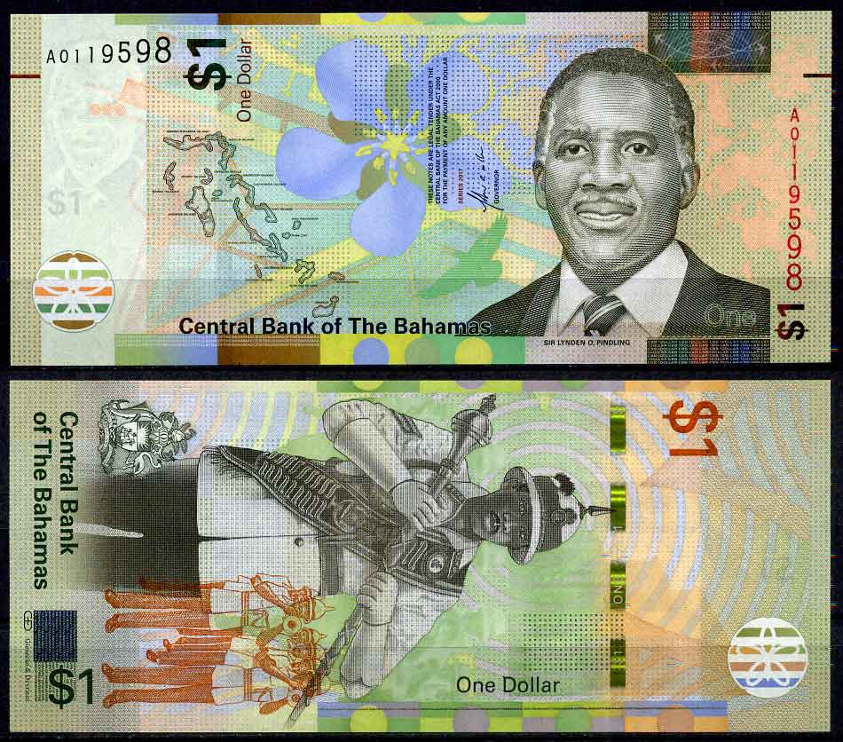 Багамские острова 1 доллар 2017 Сэр Линден Пиндлинг, духовой оркестр Pick 71 бумага UNC (пресс) 447-33-2