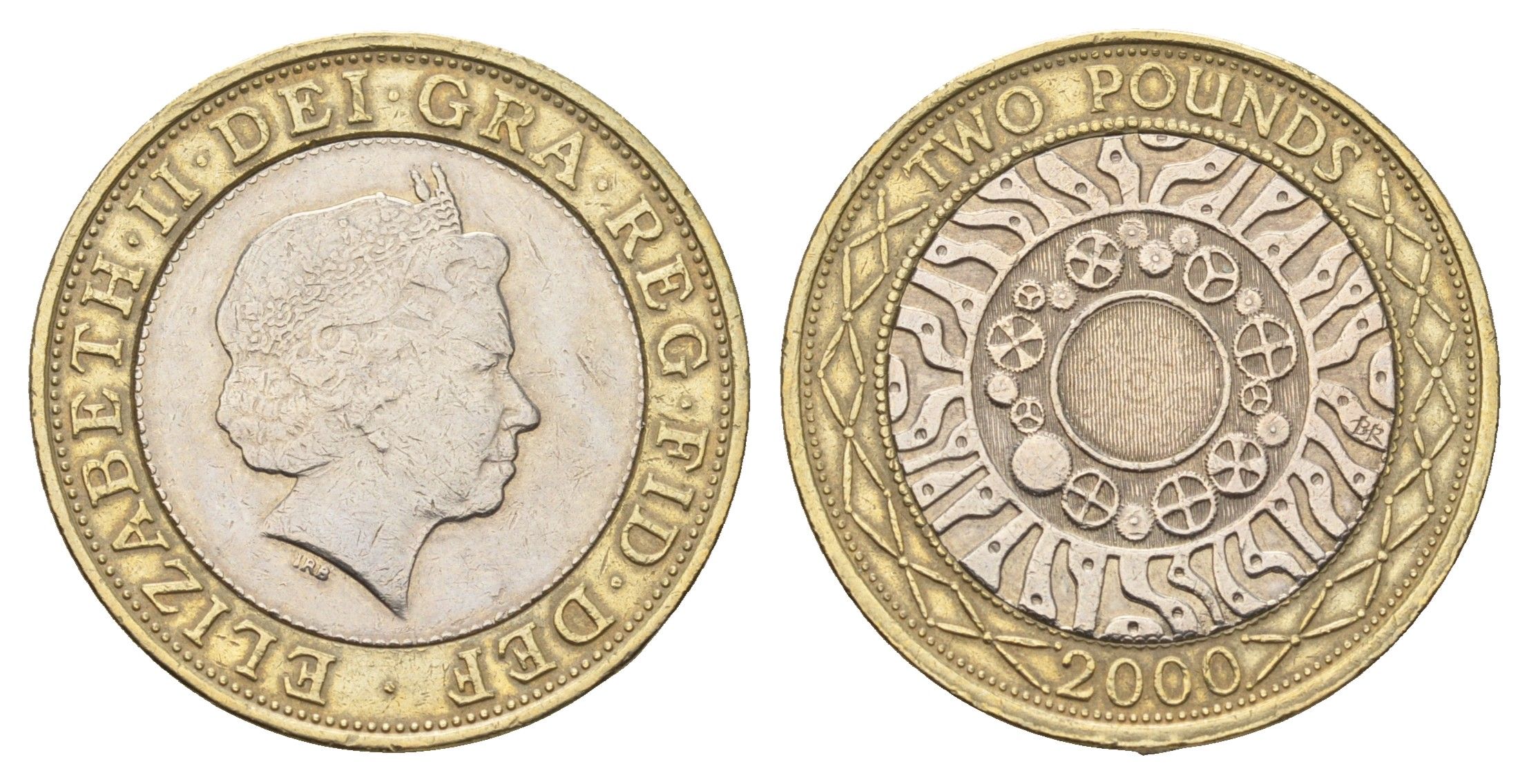 Великобритания 2 фунта 2000 Елизавета II (1952-2022) KM 994, Spink 4570 (K9) биметалл 77-915