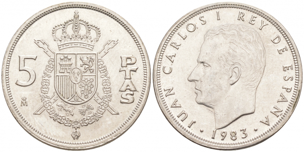 Испания 5 песет 1983 Хуан Карлос I (1975-2014) KM 823 медно-никель 68-155