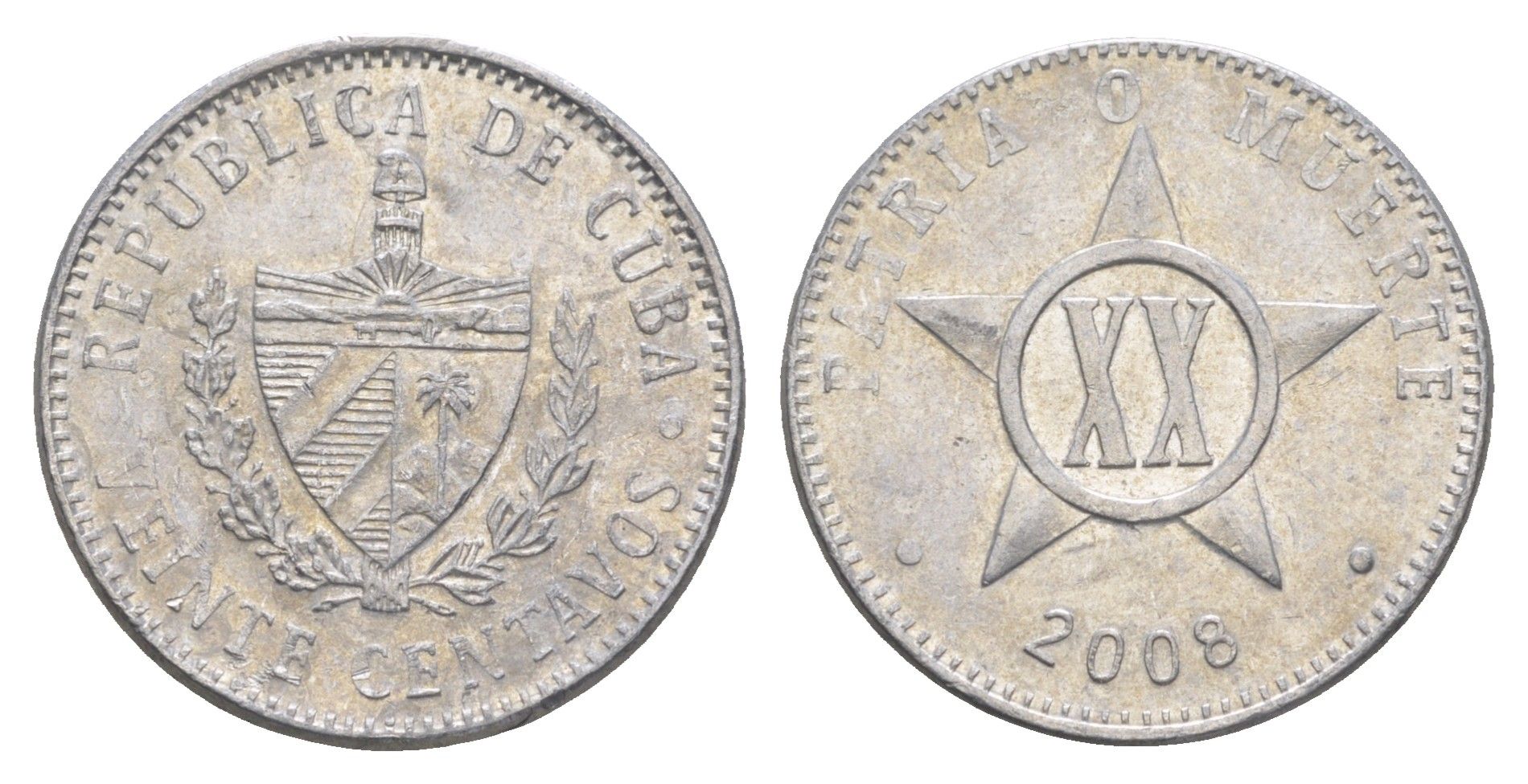 Куба 20 сентаво 2008 KM 35 алюминий 4652-1017