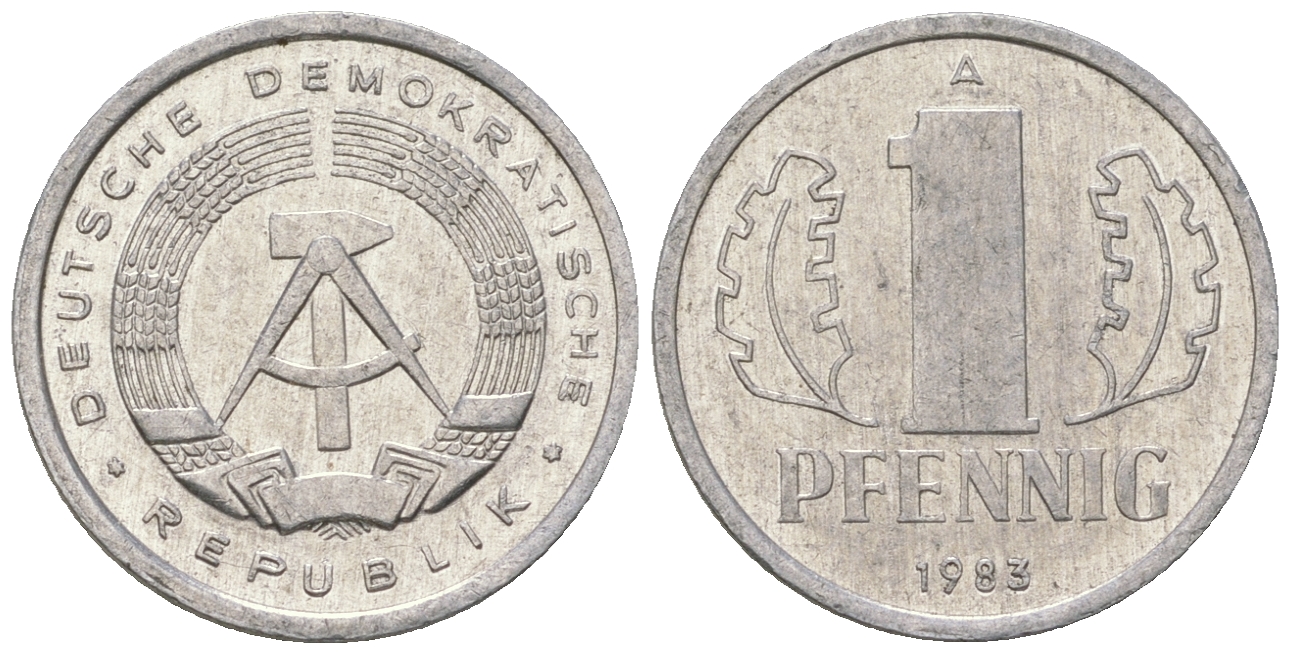 ГДР 1 пфенниг 1983 A KM 8.1 алюминий 4651-1263