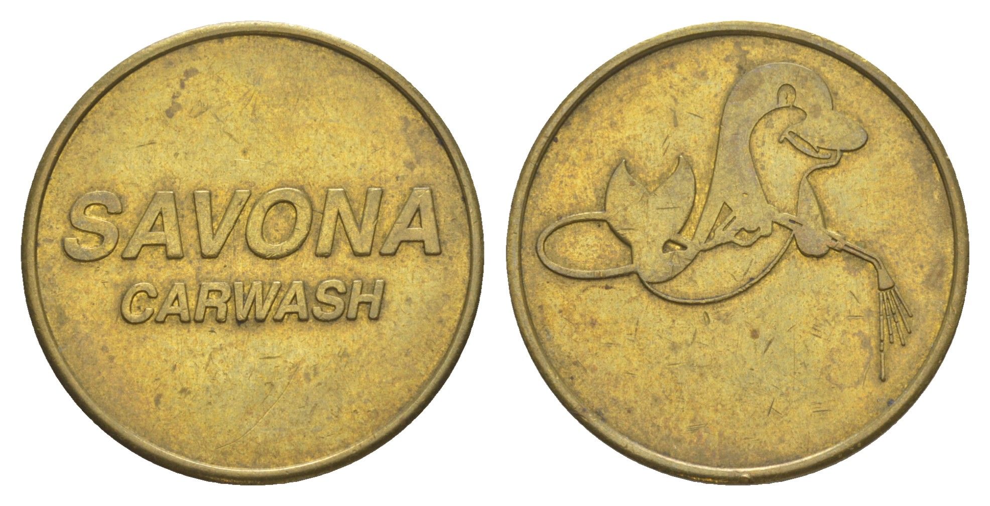 Нидерланды жетон для автомойки - Savona Carwash ND диаметр 25,1 мм, вес 5,1 гр TC 281728, Kooij TA042.1 латунь 4159-141