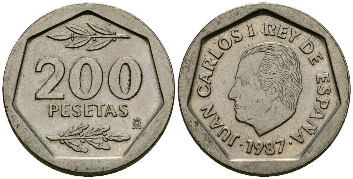 Испания 200 песет 1987 KM 829 медно-никель 4586-1021