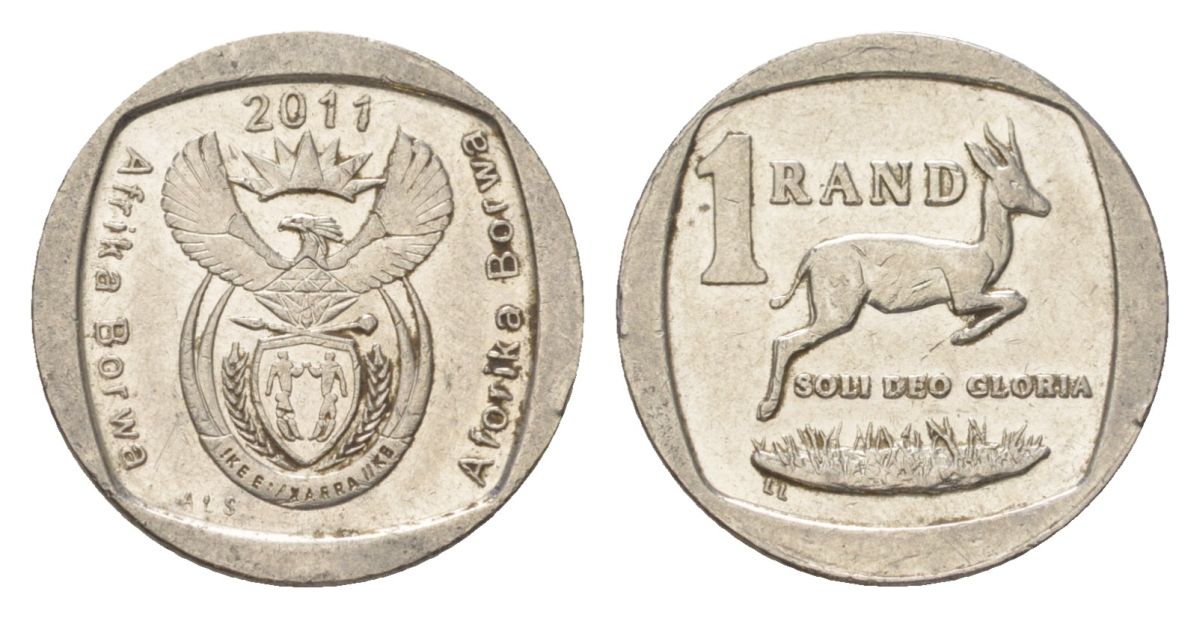 ЮАР 1 ранд 2011 KM 504 медь плакированная никелем 4627-554