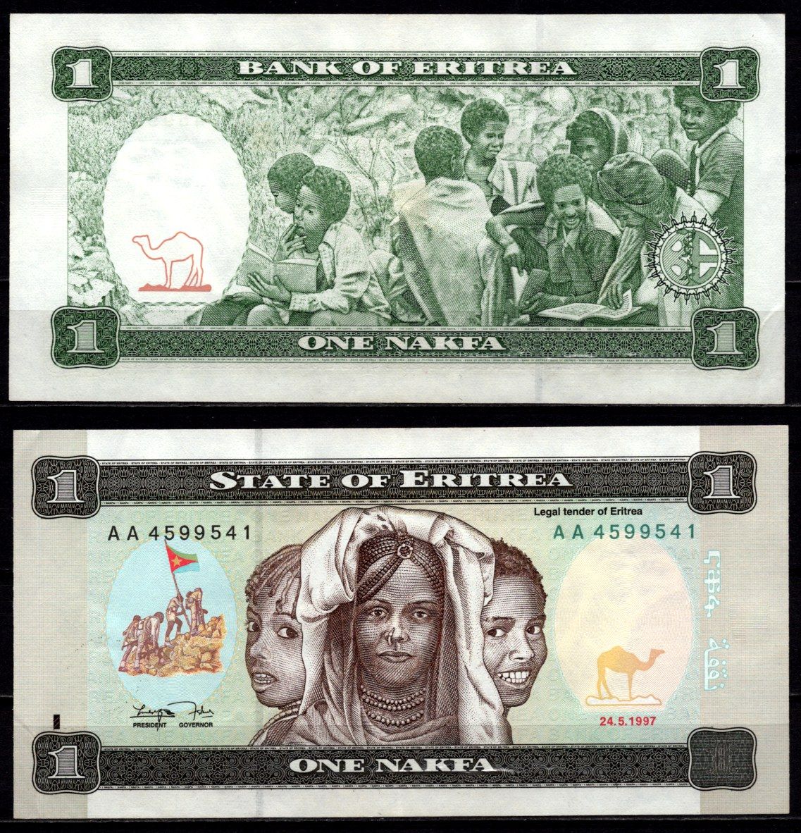 Эритрея 1 накфа 1997 Pick 1 бумага 6317-46-4-2