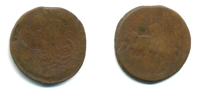 РОССИЯ 1 КОПЕЙКА 1760 медь 61-737