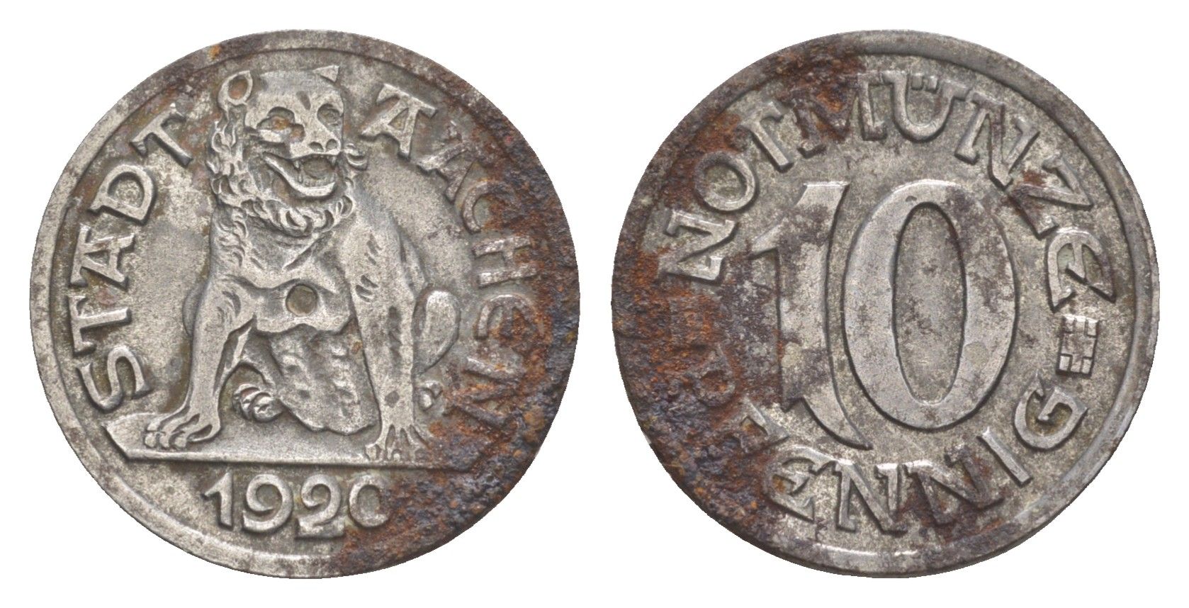 Ахен 10 пфеннигов 1920 Funck 1.1 железо 4613-442