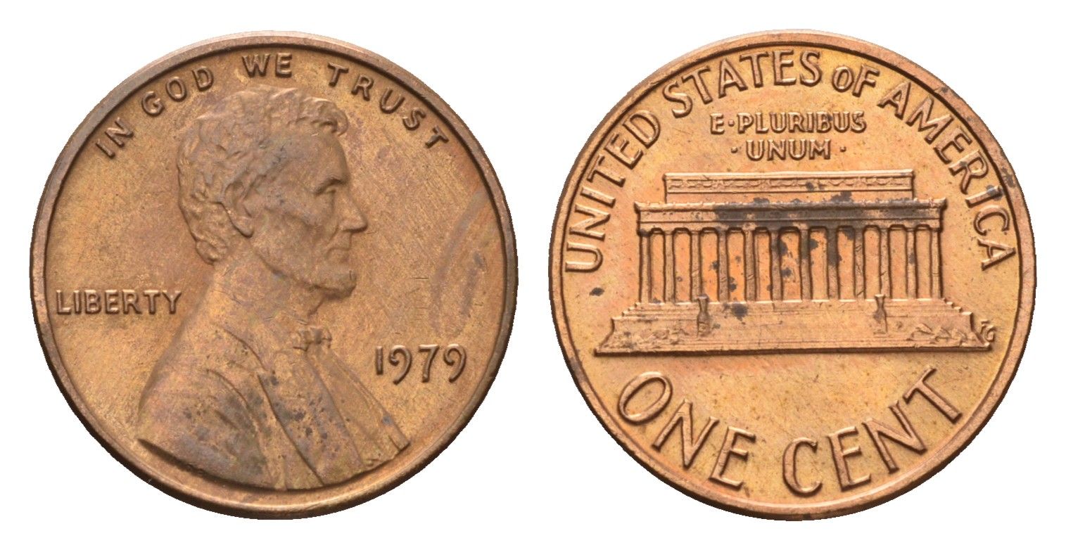 США 1 цент 1979 Линкольн KM 201 медь цинк 4685-456