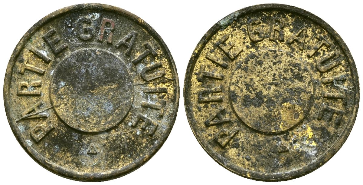 Франция жетон XIX-XX век вход на вечеринку латунь 4166-1342