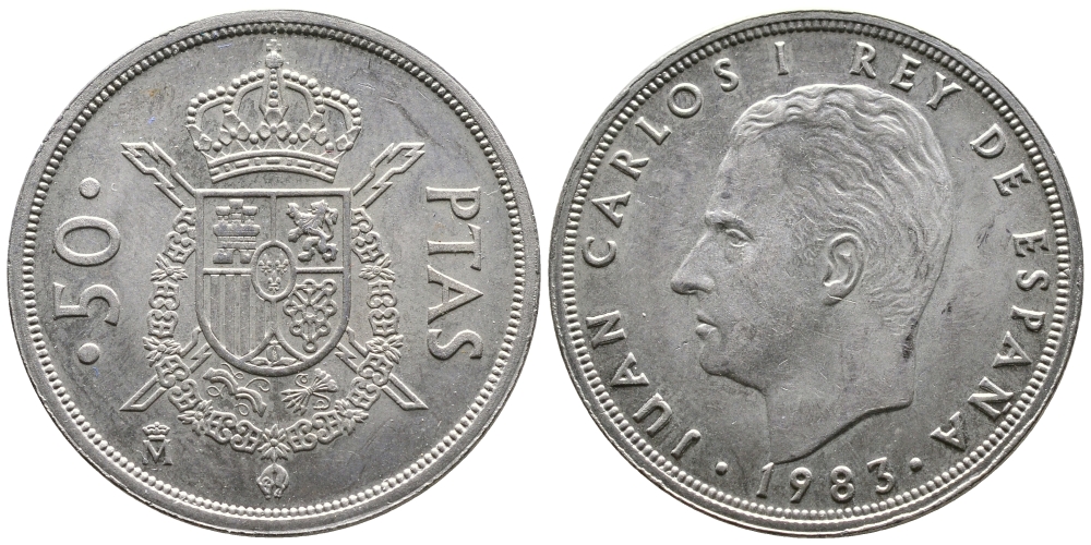 Испания 50 песет 1983 Хуан Карлос I (1975-2014) KM 825 медно-никель 4680-114