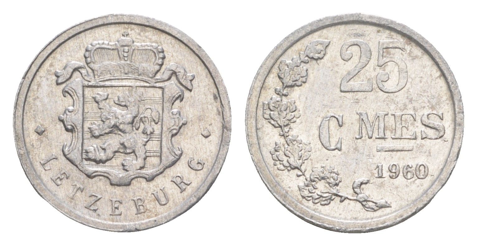 Люксембург 25 сантимов 1960 Шарлотта (1918-1964) KM 45a алюминий 4115-451