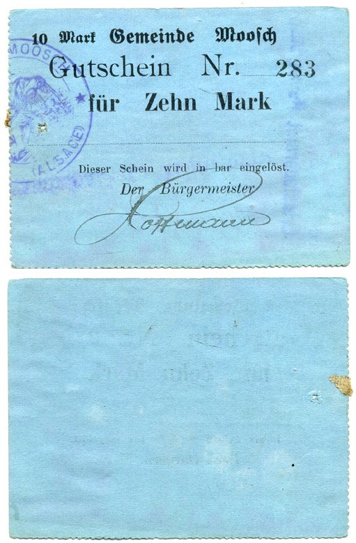 ФРАНЦИЯ MOOSCH 10 МАРОК ND бумага 450-110-1