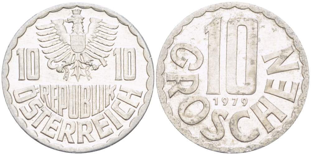 ИТАЛИЯ 10 ГРОШЕЙ 1979 KM 2878 алюминий 4523-215