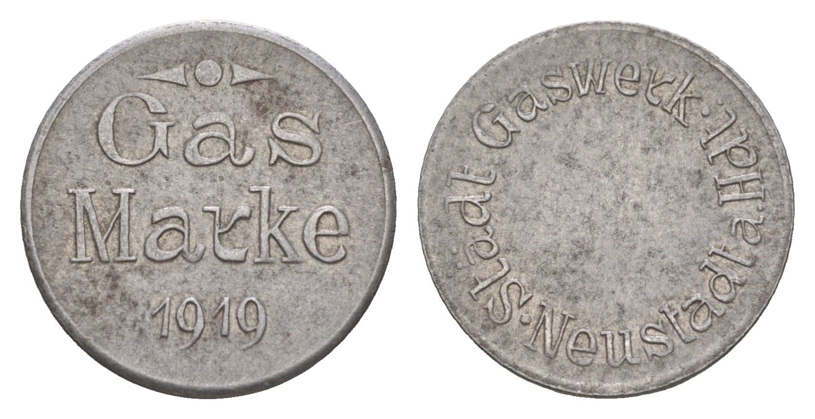 Нойштадт жетон в 1 марку "газа" 1919 Men05 18672.1, Men18 23349.1 железо 1526-843