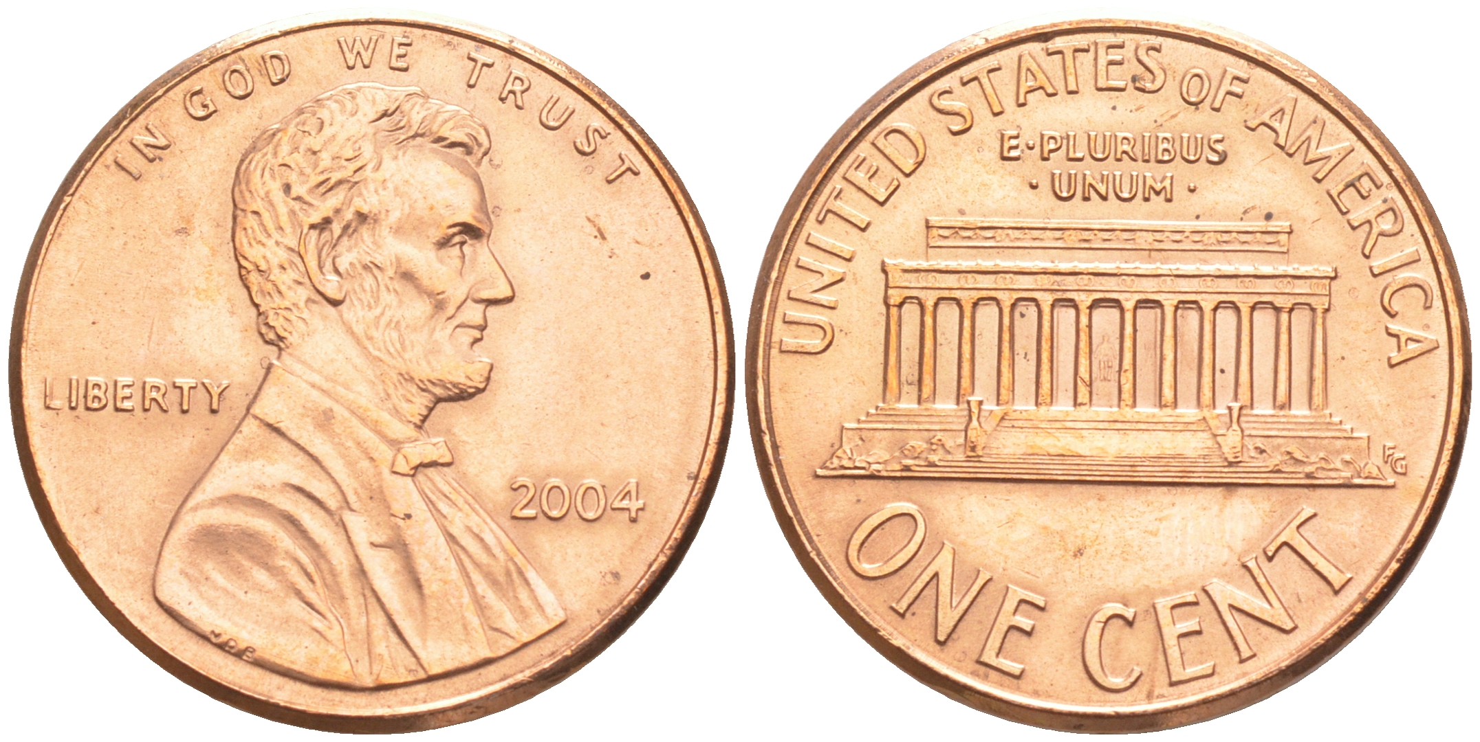 США 1 ЦЕНТ 2004 D ЛИНКОЛЬН KM 201b цинк плакированный медью UNC 187-745