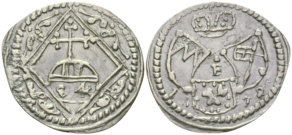 Вюрцбург 6 пфеннигов 1679 F KM 162 серебро 4044-245