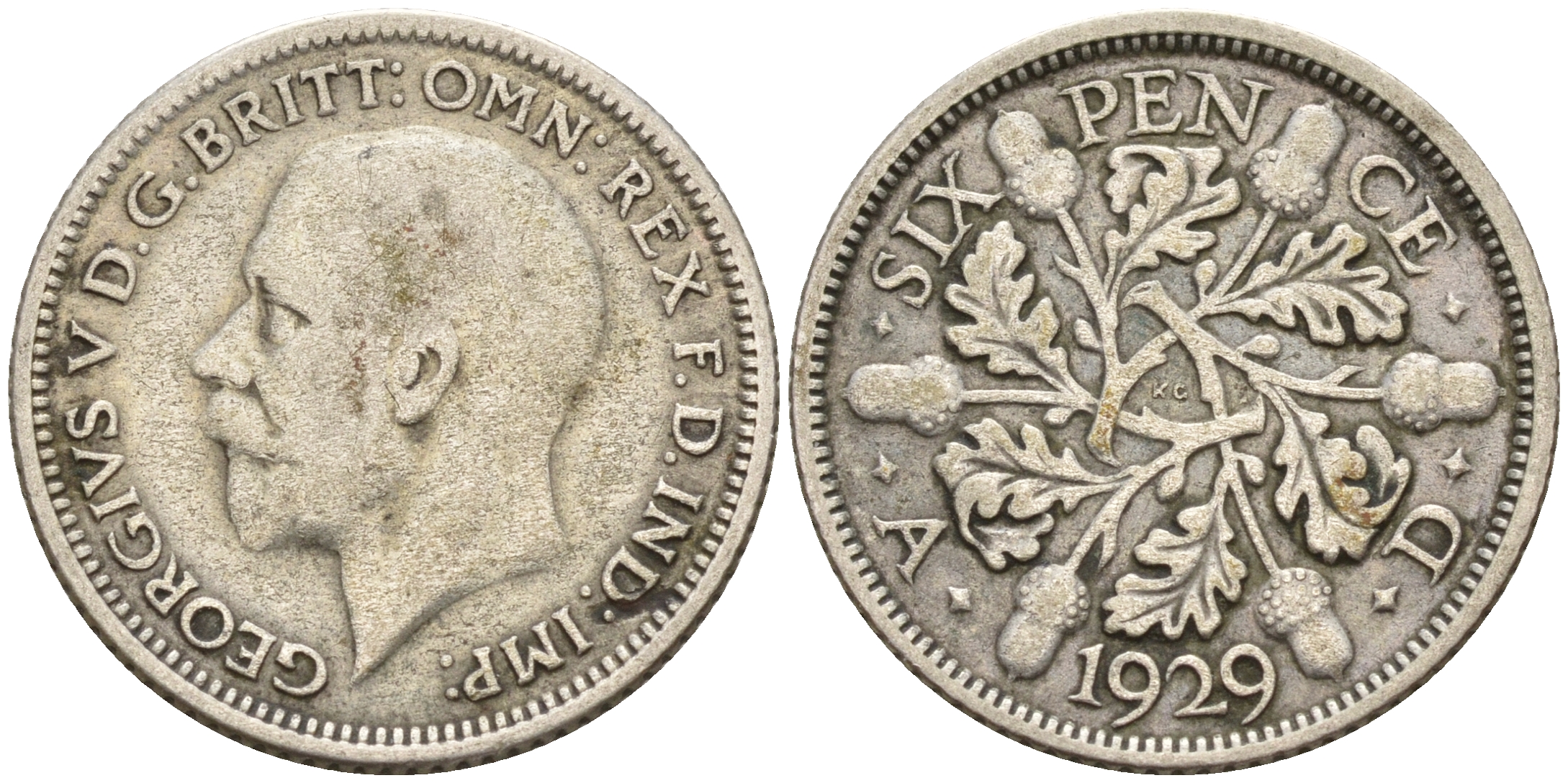 Великобритания 6 пенсов 1929 Георг V (1910-1936) KM 832, Spink 4040 серебро 4602-624