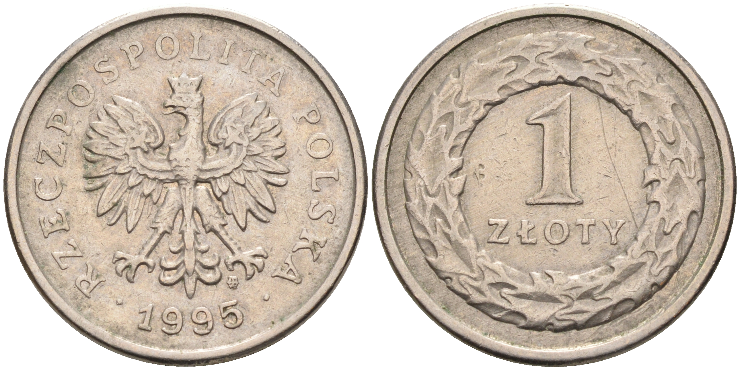 Польша 1 злотый 1995 MW KM 282 медно-никель 4592-256