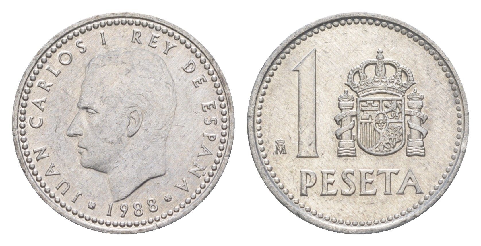Испания 1 песета 1988 M, Хуан Карлос I (1975-2014) KM 821 алюминий 4623-1018
