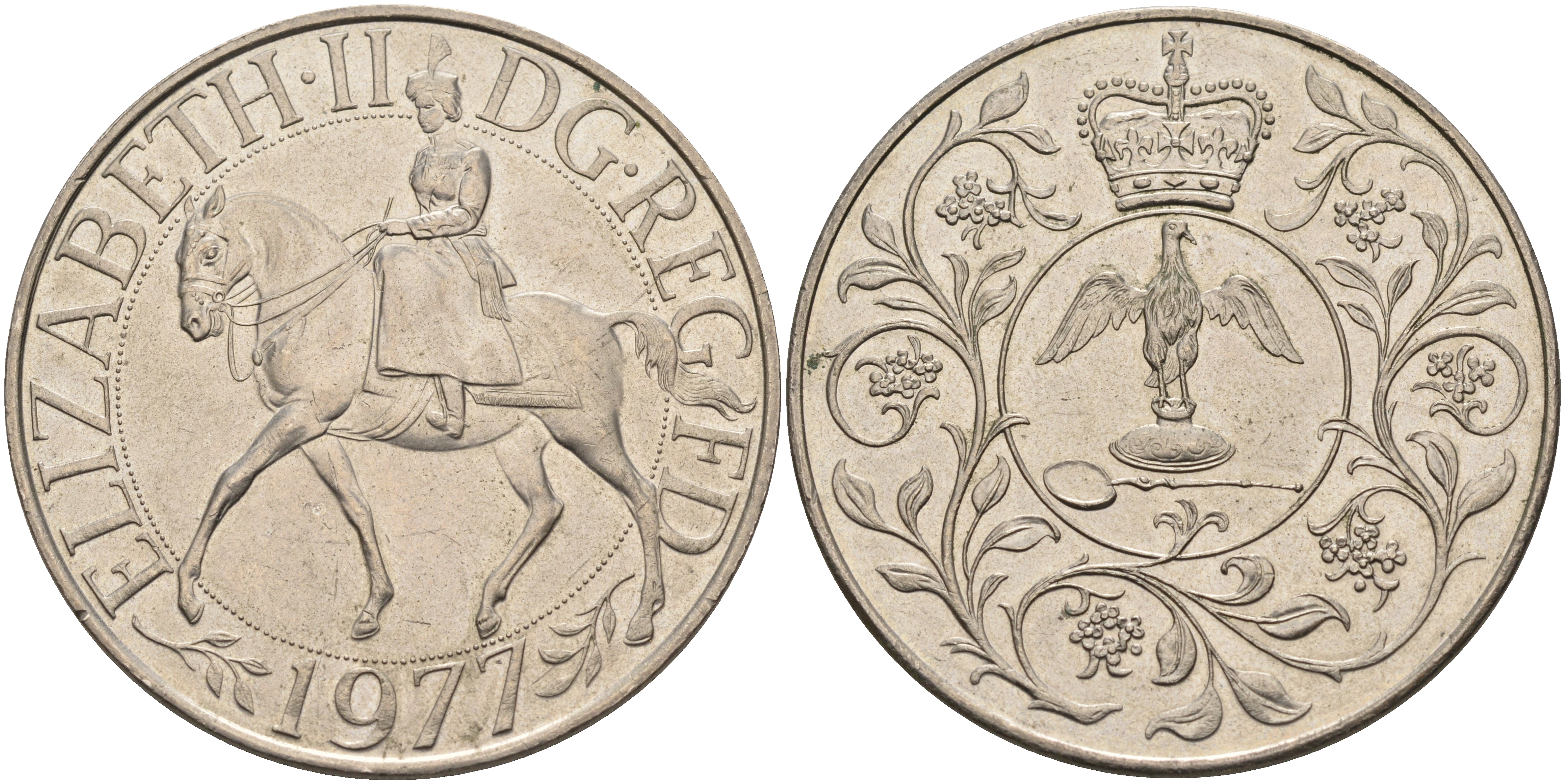 Великобритания 25 пенсов 1977 25 лет со дня коронации Елизаветы, Елизавета II (1952-2022) KM 894, Spink 4136 медно-никель UNC 4552-131