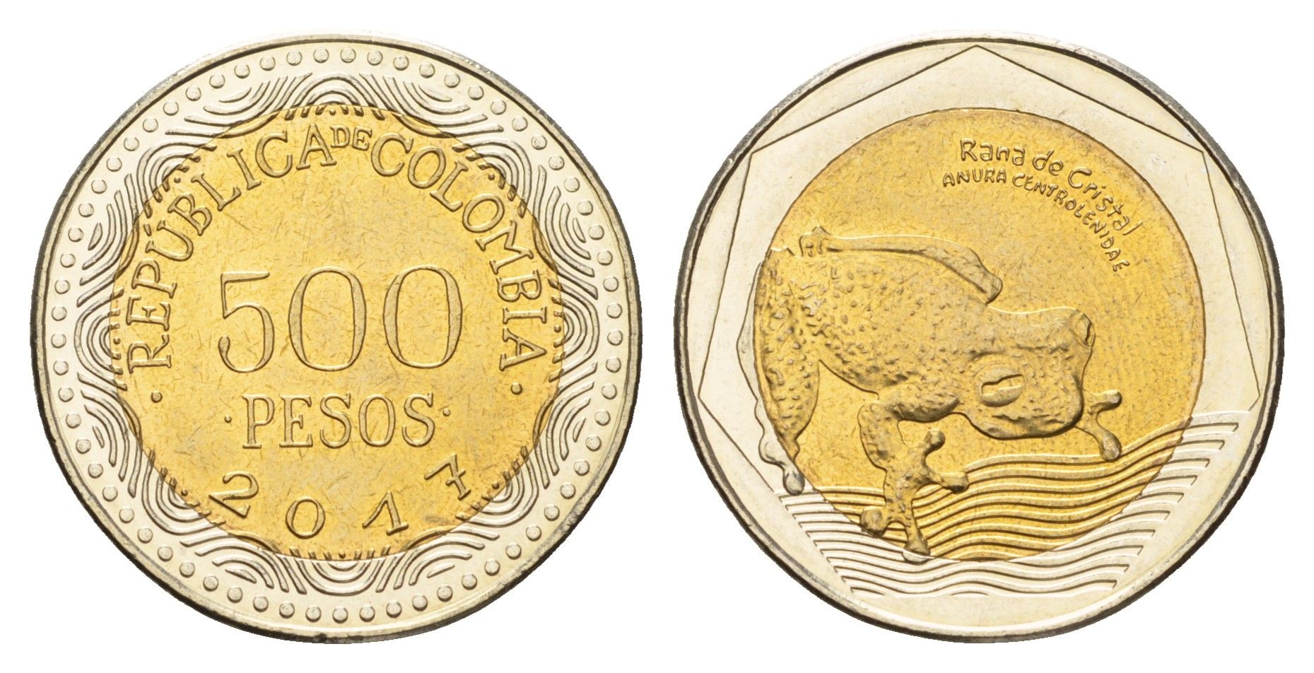 Колумбия 500 песо 2017 KM 298 биметалл UNC 4686-515