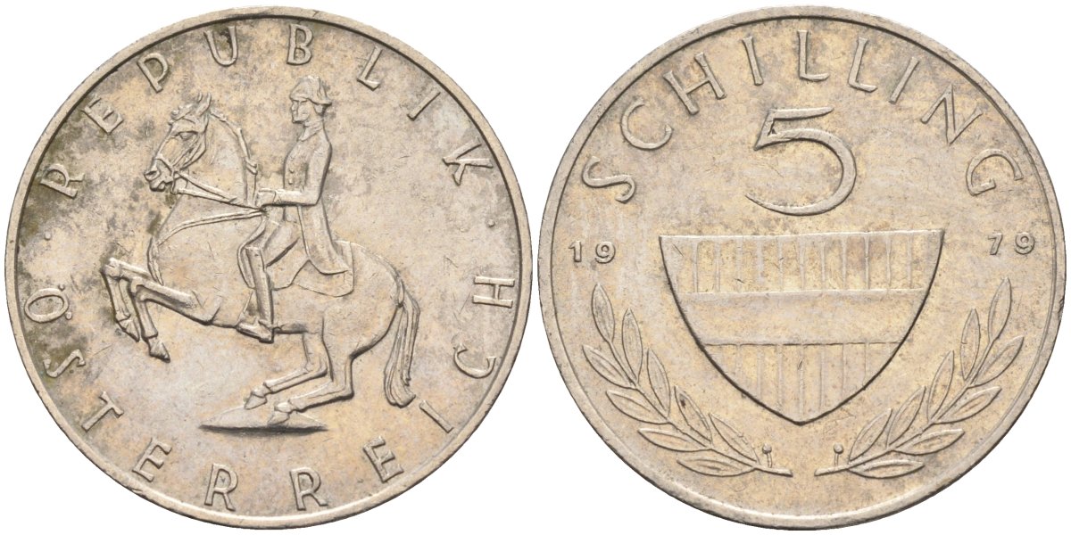 Австрия 5 шиллингов 1979 KM 2889a медно-никель 4116-953