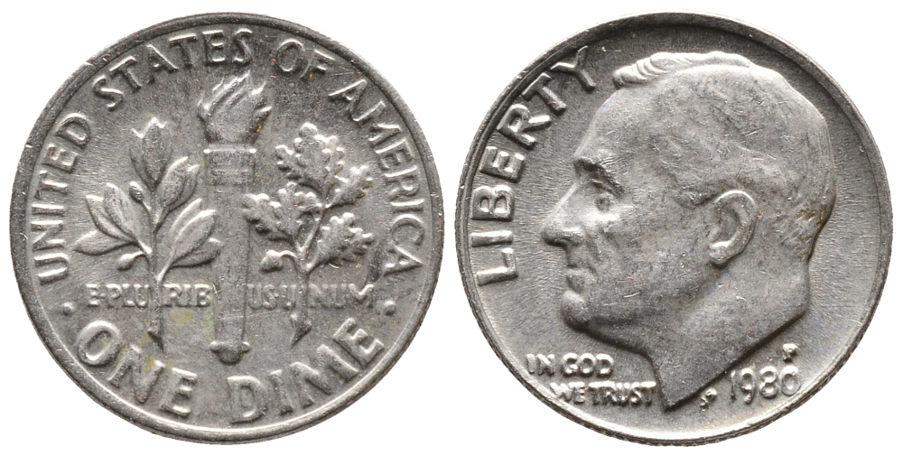 США 10 центов = дайм 1980 P, Рузвельт KM 195а медь плакированная медно-никелем 73-1738