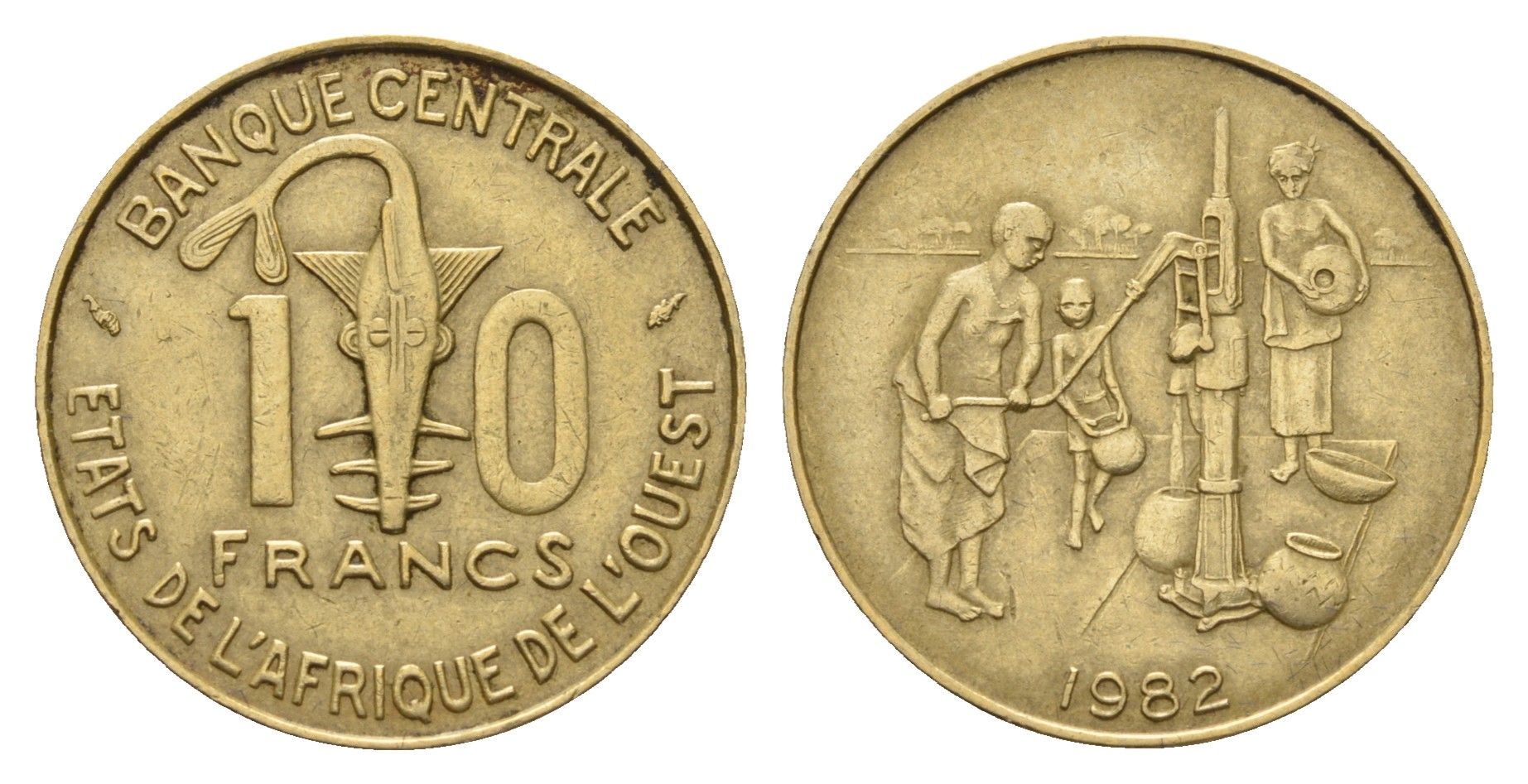 Западная Африка (ВСЕАО) 10 франков 1982 KM 10 медь алюминий никель 4114-152