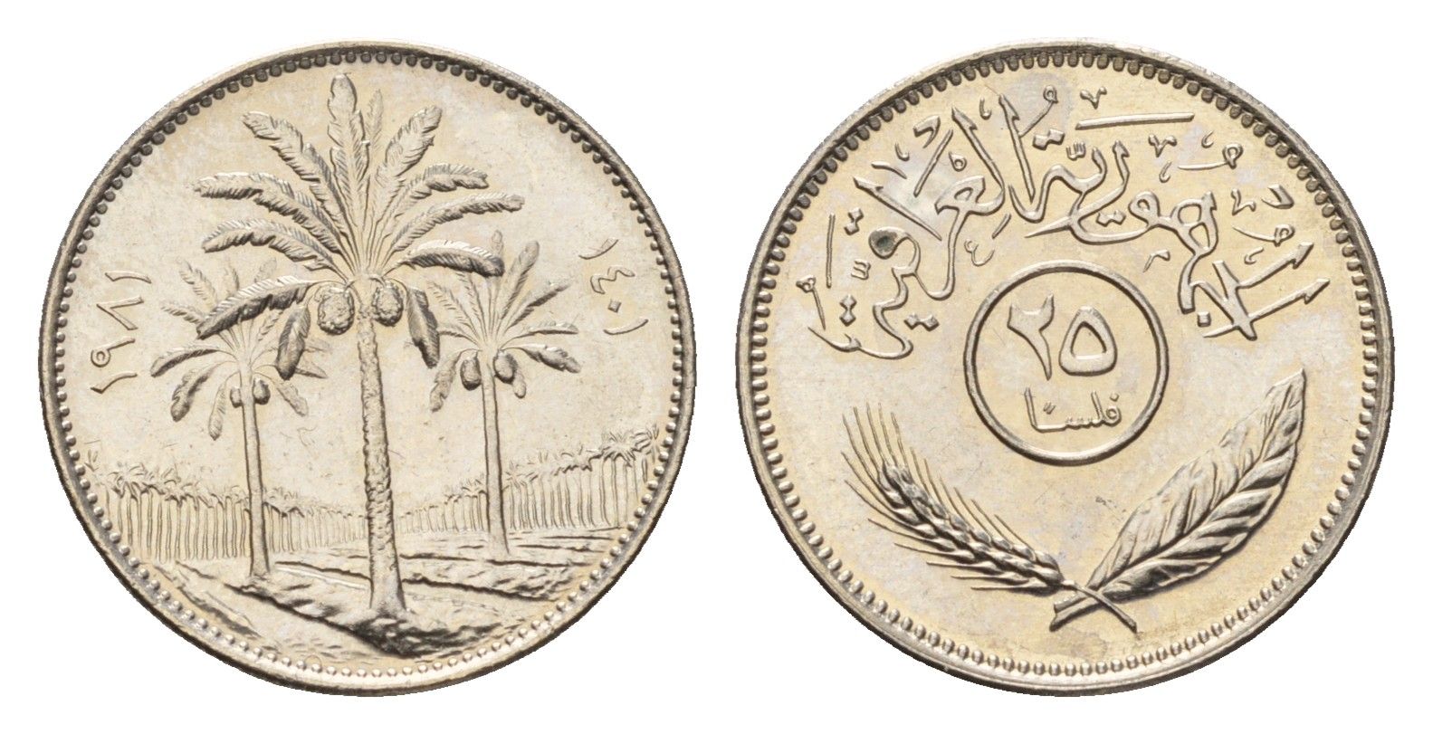 Ирак 25 филсов 1981 KM 127 медно-никель UNC 4647-1013