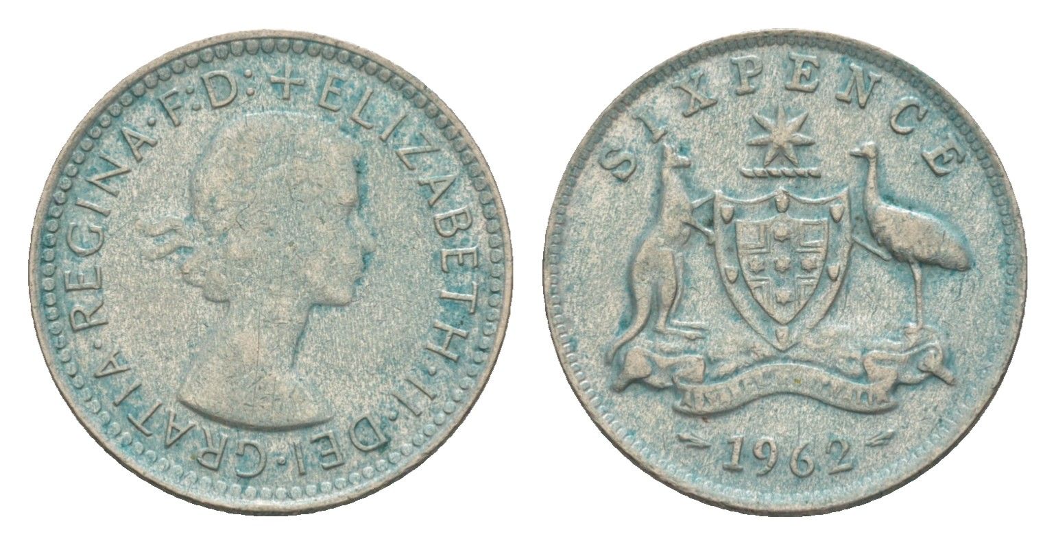 Австралия 6 пенсов 1962 Елизавета II (1952-2022) KM 58 серебро 4630-1061