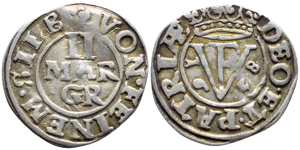 БРАУНШВЕЙГ-ВОЛЬФЕНБЮТТЕЛЬ 2 МАРИЕНГРОША 1628 Velter 1113, KM 264 серебро 4392-726
