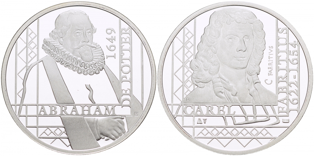 НИДЕРЛАНДЫ МЕДАЛЬ КАРЕЛ ФАБРИЦИУС (1622-1654), ПОРТРЕТ АБРАХАМА ДЕ ПОТТЕРА 1649 ГОД, ДИАМЕТР 30 мм., ВЕС 9,42 гр. медно-никель 1087-2-34