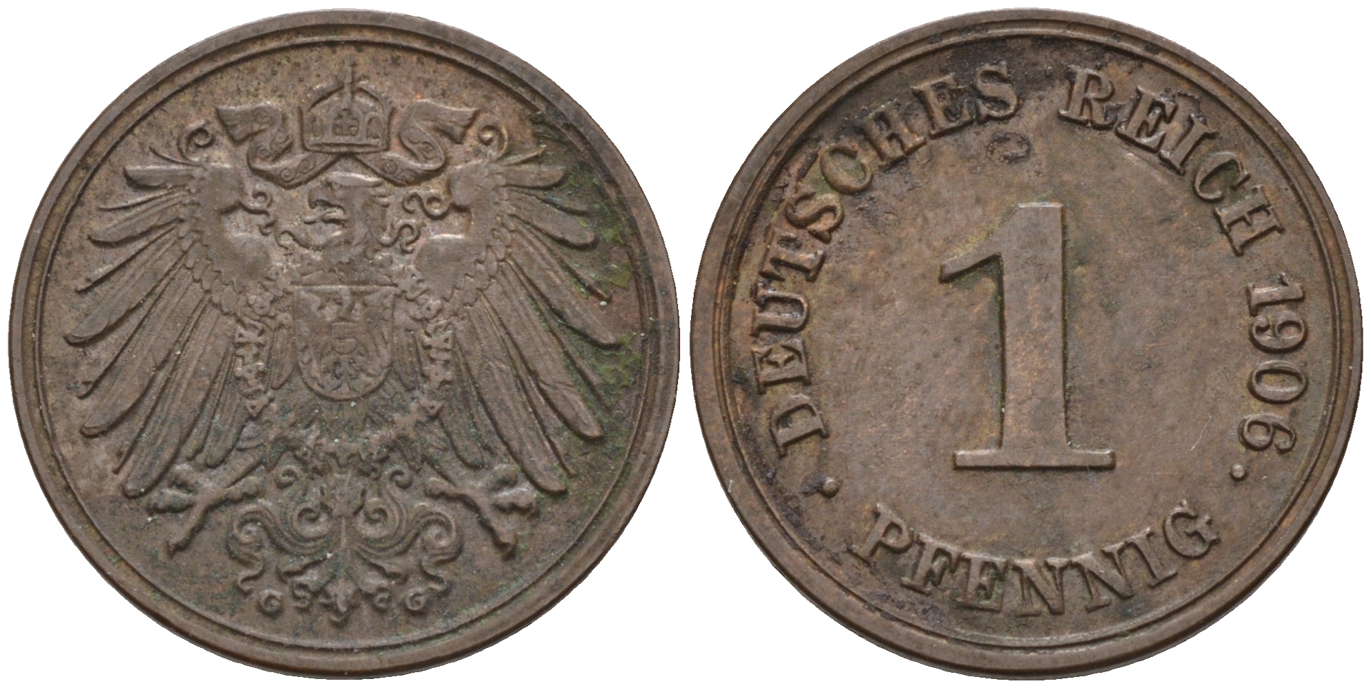 Германия 1 пфенниг 1906 G KM 10, J. 10 медь 4594-1245