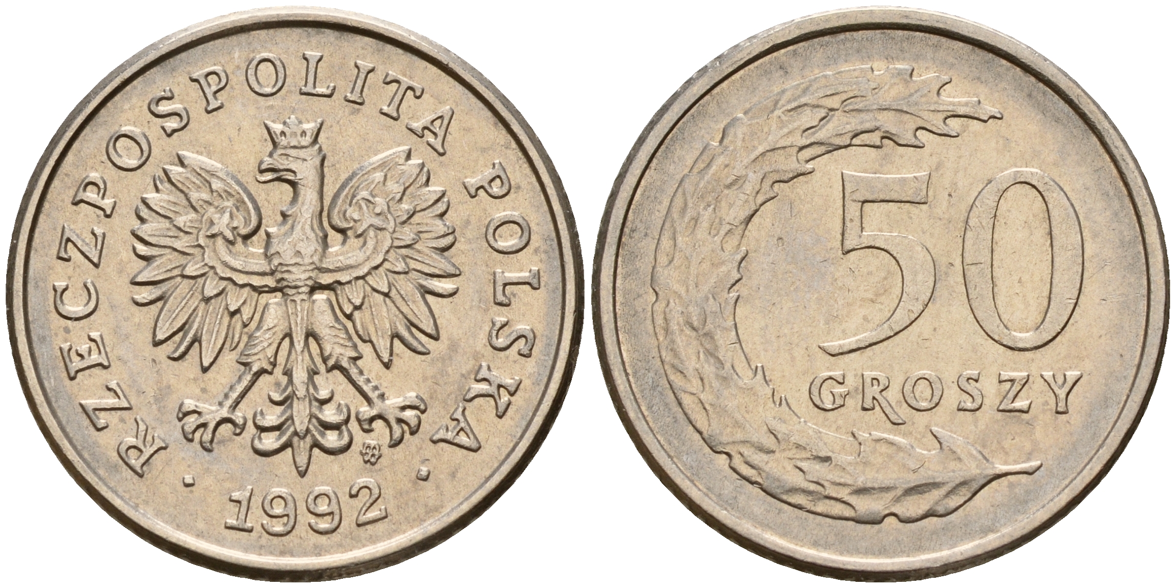 Польша 50 грошей 1992 MW KM 281, Parchimowicz 706c медно-никель    4160-1258