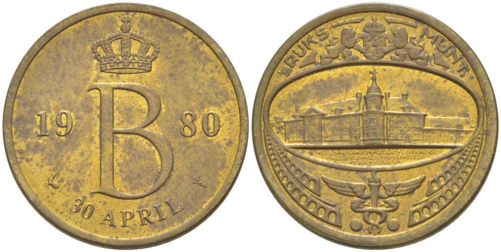 НИДЕРЛАНДЫ ЖЕТОН МОНДВОРА 1980 НА КОРОНАЦИЮ 4539-855