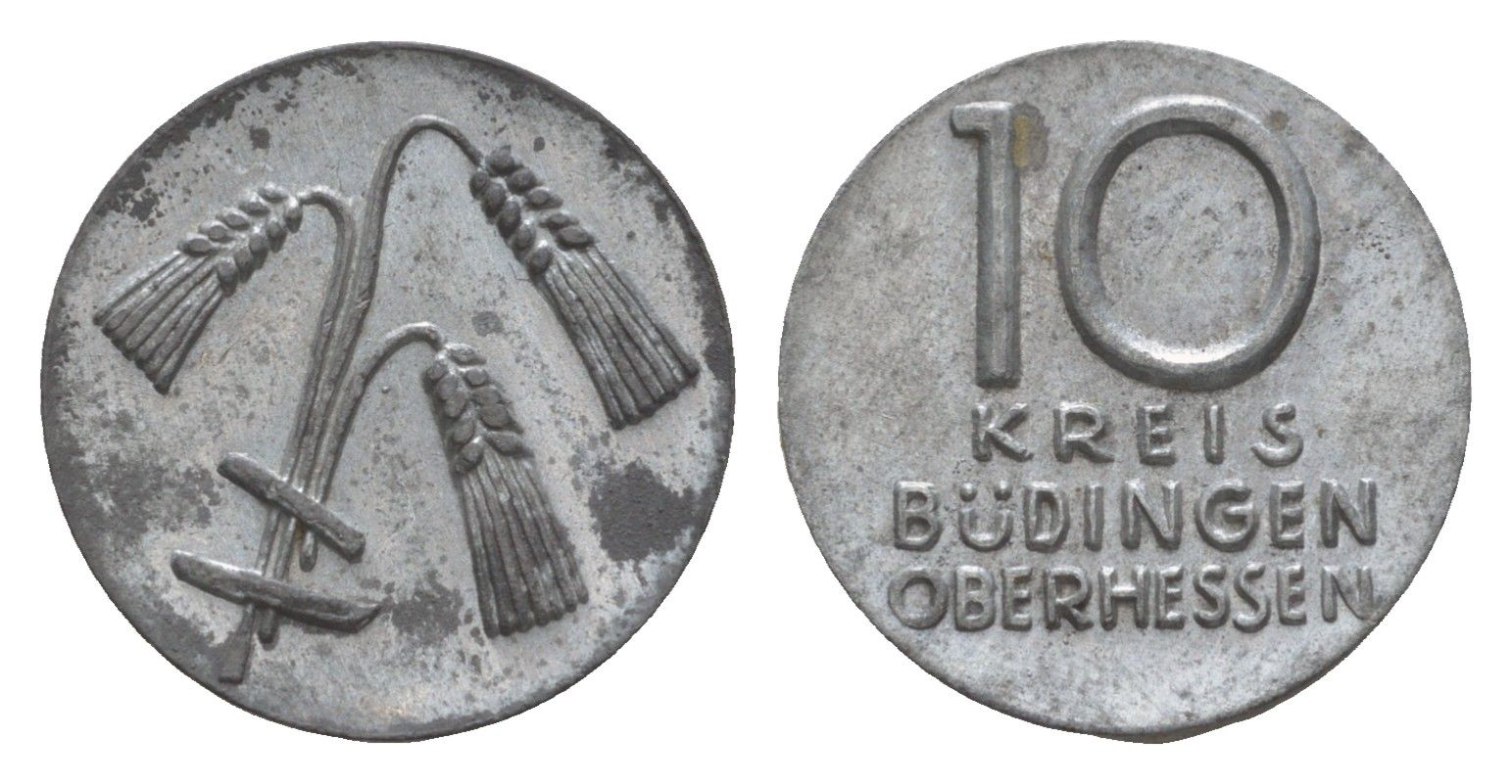 Бюдинген 10 пфеннигов ND Funck 63.1, Men05 3954.1, Men18 5005.1 цинк 4659-247