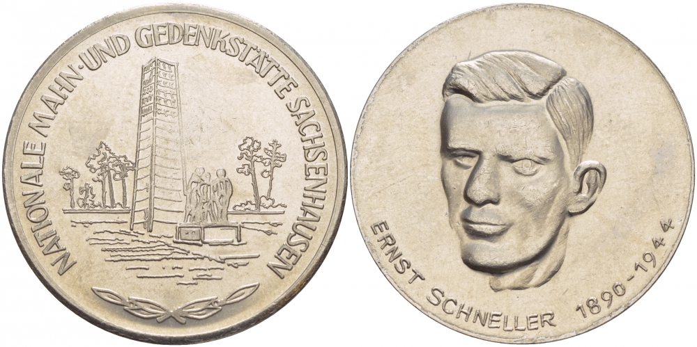 ГДР МЕДАЛЬ ND МЕМОРИАЛ В САКСЕНХАУЗЕН, ЭРНСТ ШНЕЛЛЕР (1890-1944), ДИАМЕТР 35,5 ММ., ВЕС 23,7 ГР. медно-никель UNC 4537-831