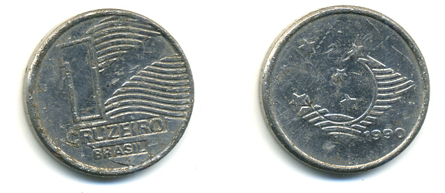 Бразилия 1 крузейро 1990 KM 617 нержавеющая сталь 93-1027